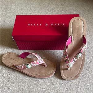 Kelly & Katie Pink Floral Sandals